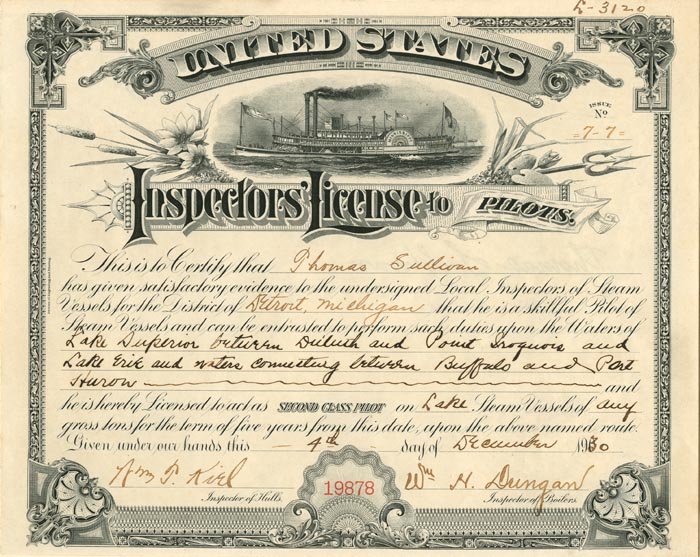 United States Inspectors' License to Pilots